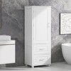 HDZNVF Tall Bathroom Storage Cabinet, Freestanding Storage Cabinet with Two Drawers and Adjustable Shelf - 3 of 4