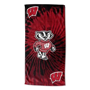 NCAA Wisconsin Badgers Psychedelic Beach Towel, 30 x 60 inches - 1 of 2
