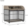 VisioGear 44" Dog Crate Furniture for Large Medium Dog with Lockable Wheels, End Table Crate with Double layer storage, Grey, 44"*29"*40.39" - 3 of 4