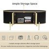 NicBex Modern Luxury Oval Fluted Coffee Table with Storage Cabinets,Marble-Patterned Top & Metal Legs,Living Room Furniture - 4 of 4