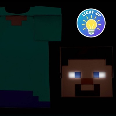 Kids' Mojang Minecraft Steve Light Up Halloween  Costume Accessory Kit One Size Fits Most