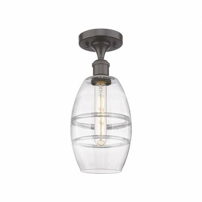 Vaz - 1 Light Semi-Flush Mount In Industrial Style-9.38 Inches Tall and 5.88 Inches Wide