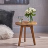 XIYUYEU Modern Patio Side Table with Round Tabletop and Three Angled Legs, Outdoor Table, Outdoor End Table for Patio - 2 of 4