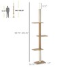 Floor-to-Ceiling Cat Tree Cat Climbing Tower with Sisal-Covered Scratching Posts Natural Cat Tree Activity Center for kittens Cat tower furniture - 3 of 4