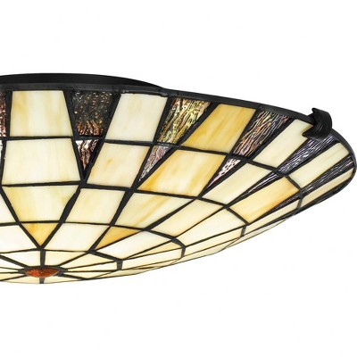 Legend Artisan Multicolored Glass 16.5" Matte Black Flush Mount