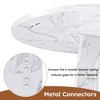 Mshliw 47" Round Farmhouse Dining Table for 4, Marble-Style MDF Top with Metal Legs, 300lb Capacity, Easy Assembly for Kitchen or Dining Room - 2 of 4