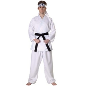 HalloweenCostumes.com Men's Plus Size Karate Kid Daniel San Halloween Costume | Adult Karate Uniform Costume - 1 of 3