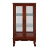 43.5" Curio Display Cabinet, Glass Display Cabinet with Adjustable Shelves, Wooden Storage Cabinet for Kitchen Living Room Bedroom Office - 2 of 4