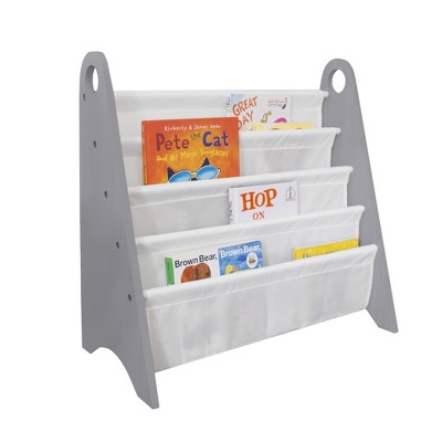 white sling bookshelf