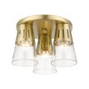 Livex Lighting Bennington 3 - Light Flush Mount in  Natural Brass - 3 of 4