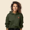 Dalix Strawberry Embroidered Fleece Cropped Hoodie Cold Fall Winter Women - 2 of 4