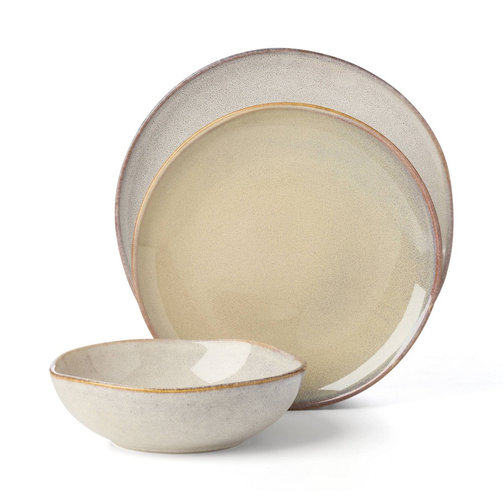 Photos - Glass Oneida 12pc Dinnerware Set Organic Shade Oatmeal 