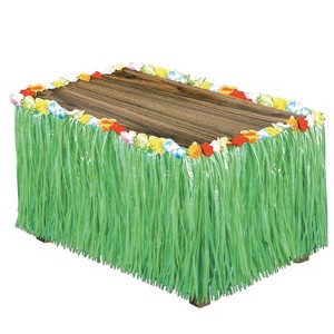 Beistle Floral Table Skirt Green 9ftx30in - 1 of 1
