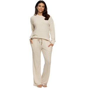 Serena Crew Neck Top & Pant Lounge Set - 1 of 3