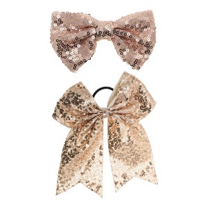 Unique Bargains Elegant Sequins Bow Hair Clip 2 Pcs - 1 of 4