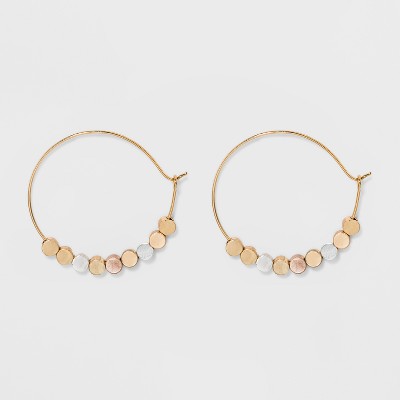 Brass beads Hoop Earrings - Universal Thread™ Gold