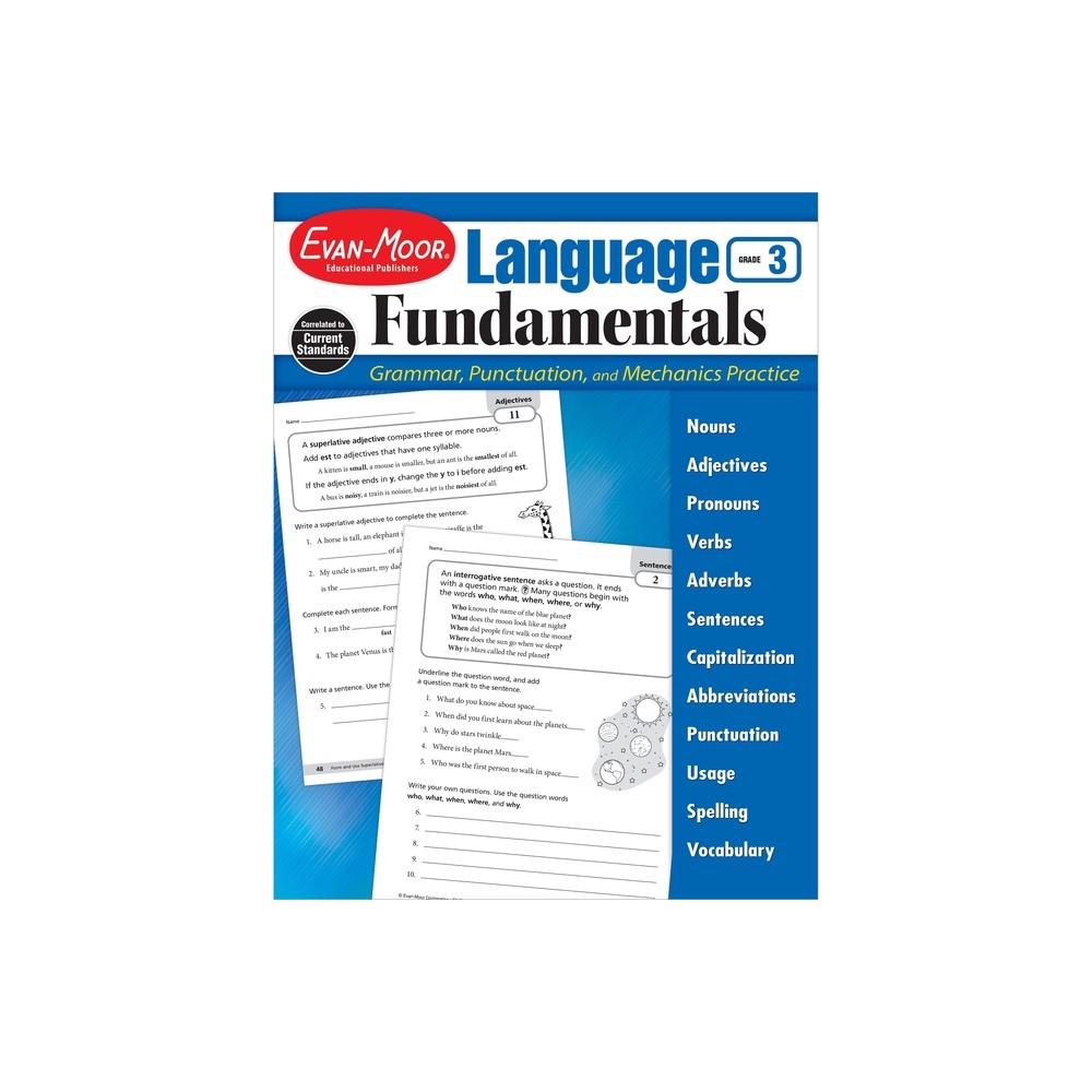 Language Fundamentals, Grade 3 - by Evan-Moor Educational Publishers (Paperback)