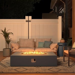 42/56 inch Outdoor Magnesium Oxide Fire Pit Table Propane with Tank Cover and Wind Guard - 1 of 4