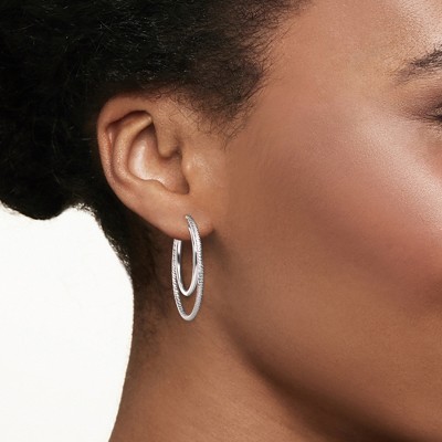 Ross-Simons Italian Sterling Silver Double-Hoop Earrings - image 2