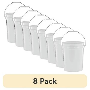 Gallon Round Utility Bucket, Comfort Handle, Plastic, White - 1 of 4