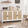 Jojoka Buffet Cabinet,Rattan Accent Storage Cabinet with 4 Doors and Shelf, Sideboard Buffet Cabinet with Storage - 4 of 4