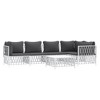 vidaXL Modern Patio Lounge Set with Cushions - Durable White Steel Frame, Comfortable Seating, Modular Design - Ideal for Garden, Balcony, or Patio - 3 of 4