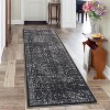 Vintage Floral Area Rug - Distressed Low Pile Non-Slip & Machine Washable Carpet for Kitchen, Living Room, Bedroom - 2 of 4