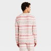 Men's "Let it Snow" Fair Isle Cozy Knit Long Sleeve Henley Holiday Matching Family Pajama Shirt - Wondershop™ Cream - 2 of 4