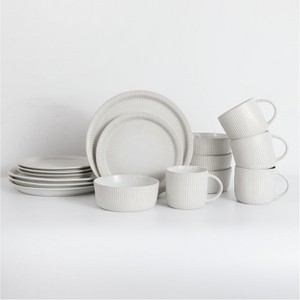 TABLE 12 Dinnerware Set 16 Pc Microwave and Dishwasher Safe, White - 1 of 4