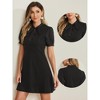 INSPIRE CHIC Women's Bow Tie Keyhole Neck Puff Sleeve Elegant Work Dress - 2 of 4