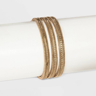 Simulated Suede with Chain Overlay Magnetic Bracelet - Universal Thread™ Gold