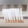 OUTSUPPLY 2-Pack Multi-Functional Bamboo Dish Rack, Plate & Lid Organizer for Kitchen Cabinets, Hooks - 3 of 4