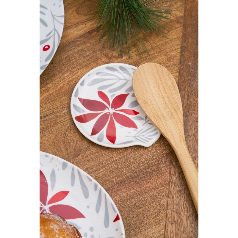 C&F Home Poinsettia Christmas Round Platter, 5 of 6