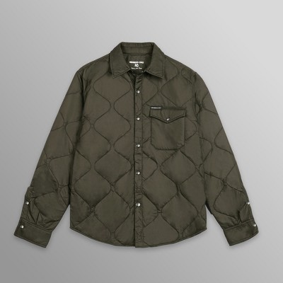 Men's Quilted Shirt Jacket - Olive - Small