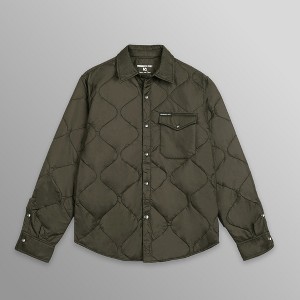 Men's Quilted Shirt Jacket - Olive - Small - 1 of 4