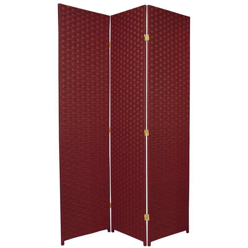 Oriental Furniture 6' Tall Woven Fiber Room Divider Special Edition 3 Panel, 1 of 3