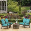 ARDEN Outdoor Deep Seat Cushion Set, 24 in x 24 in, Weather-Proof, Rain-Proof, Fade Resistant Patio Cushion for Chair, Sofa, and Couch Teal Ariel - 3 of 4