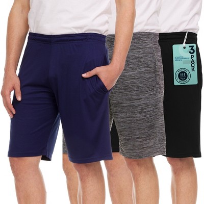 Men's Athletic Shorts with Pockets Quick Dry Fit Moisture Wicking Gym Workout Shorts for Men for Basketball, Running, Pack of 3
