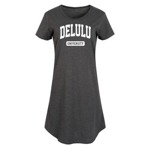 Women's - Instant Message - Delulu University Graphic T-shirt Dress - 1 of 4