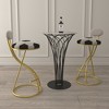 TiramisuBest Set of 2 Round Velvet Bar Stools,Armless Upholstered Counter Chairs for Kitchen Island & Dining Room, Gold & Creamy White - 3 of 4