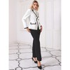 Hobemty Women's Double Breasted Blazer Panel Trim Long Sleeve Work Suit Blazers Jacket - 3 of 4