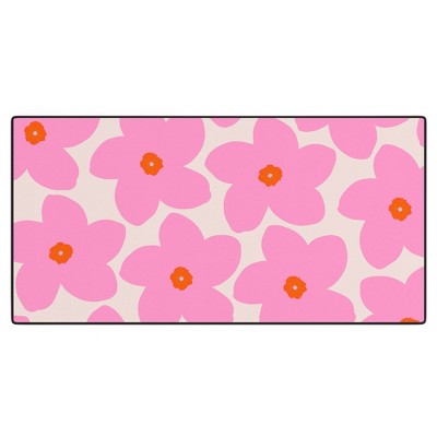 Daily Regina Designs Abstract Retro Flower Pink Desk Mat - Deny Designs