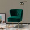 Upholstery Velvet Side Chair with Tufted Back Contemporary and Classic Armless Accent Chair with Metal Base | Karat Home - 4 of 4