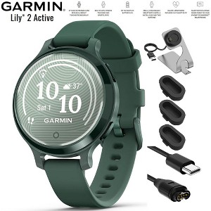 Garmin Lily 2 Active Smartwatch Green with Jasper Green Band + Charging Bundle - 1 of 4
