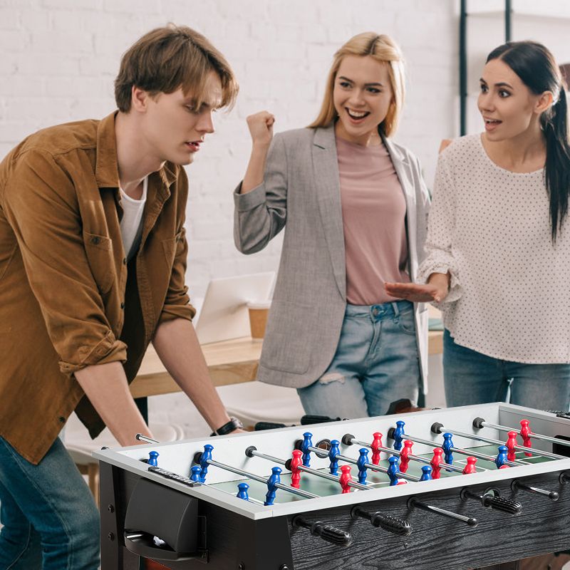 Costway 48'' Competition Sized Wooden Soccer Foosball Table Adults & Kids Home Recreation, 4 of 11