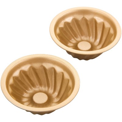 Wilton 2pc Fluted Cake Pan Set - Gold