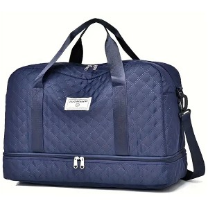 Luupatchy Three-dimensional Diamond Patterned Travel Bag, Dry Wet Separation , for Travel, Fitness Yoga, Weekend Tote Overnight Bag - 1 of 4