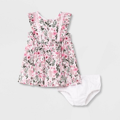 Image of Mia & Mimi Baby Girls' Floral Dress - Pink 3-6M