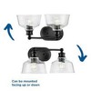 Progress Lighting Singleton 2-Light Vanity Fixture, Steel, Matte Black, Clear Glass Shades - 3 of 3