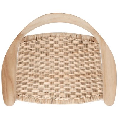 Natural Teak and Rattan Mid-Century Accent Chair